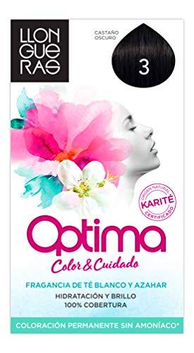 Llongueras Optima Tinte de Cabello Permanente sin Amoniaco Tono #3 Castaño Oscuro