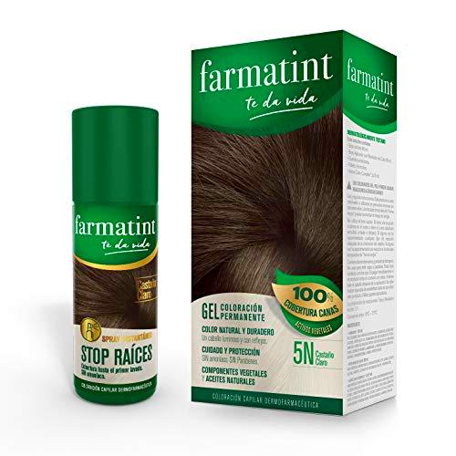 Pack Farmatint - Tinte 5N Castaño Claro + Stop Raíces Castaño Claro