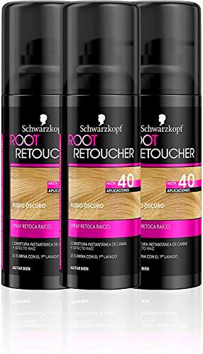 Schwarzkopf Root Retoucher - Spray retoca raíces - Cabello Rubio Oscuro (pack de 3)