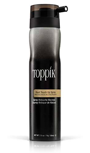 Toppik Spray Retoca Raíces Rubio Medio, Cubre de Forma Instantánea las Raíces y las Canas sin Apelmazar el Cabello, 98 ml