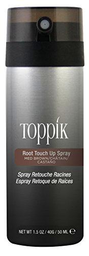 Toppik Spray Retoca Raíces Castaño Medio, Cubre de Forma Instantánea las Raíces y las Canas sin Apelmazar el Cabello, 50 ml