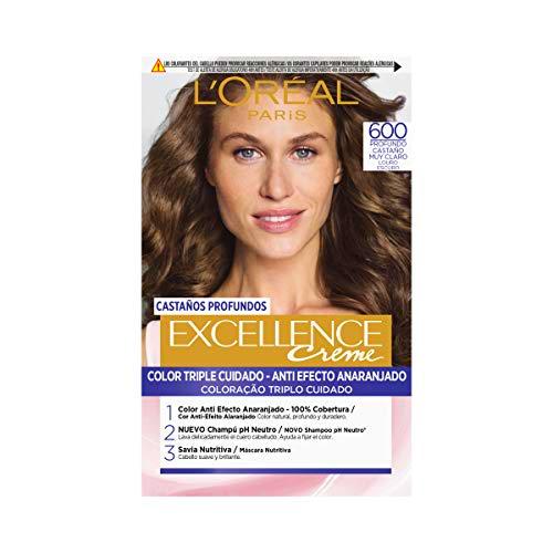 L'Oreal Paris Excellence Castaños Profundos Tinte Permanente Tono 600 Castaño Muy Claro Profundo