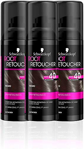 Schwarzkopf Root Retoucher - Spray retoca raíces - Cabello Negro (pack de 3)