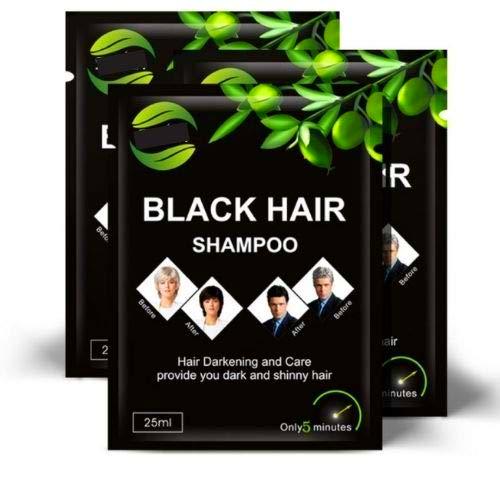 Champú de cabello negro Well4u, contra las canas, champú negro para cubrir las canas