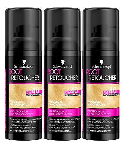 Schwarzkopf Root Retoucher - Spray retoca raíces - Cabello Rubio Claro (pack de 3)