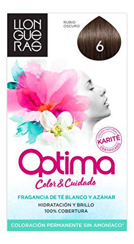 Llongueras Optima Tinte de Cabello Permanente sin Amoniaco Tono #6 Rubio Oscuro