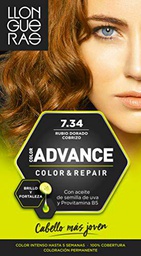 Llongueras Advance Tinte de Cabello Permanente Tono #7.34 Rubio Dorado Cobrizo