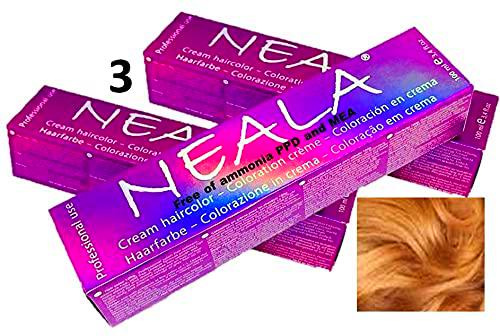 Pack 3 NEALA tinte permanente profesional para el cabello sin amoniaco y sin PPD