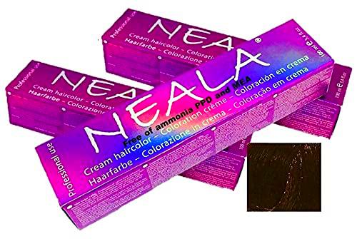 NEALA Pack 3 tinte permanente profesional para el cabello sin amoniaco y sin PPD