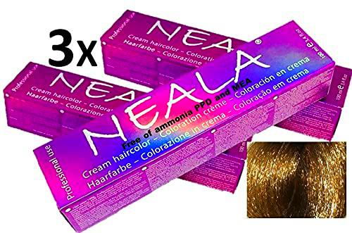 NEALA Pack 3 tinte permanente profesional para el cabello sin amoniaco y sin PPD 3.4 onzas líquidas