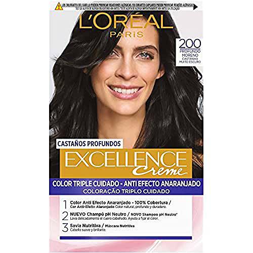 L'Oreal Paris Excellence Castaños Profundos Tinte Permanente Tono 200 Moreno Profundo