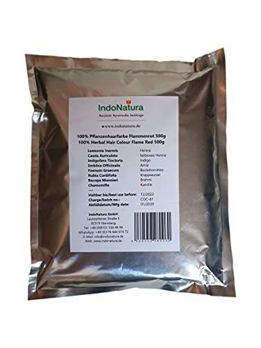 IndoNatura 100% tinte de pelo vegetal, rojo llama, 500 g