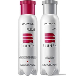 Tinte Goldwell Elumen rojo de 200 ml + sellante Lock de 250 ml + 4 muestras/sobres de Kerasilk