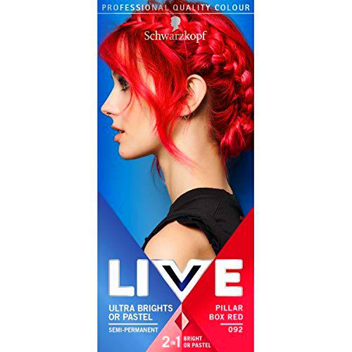 Schwarzkopf Tinte semipermanente Live Ultra Brights o Pastel Red Pilar Box