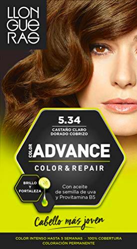 Llongueras Advance Tinte de Cabello Permanente Tono #5.34 Castaño Claro Dorado Cobrizo