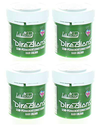 4 x La Riche Directions Semi-Perm Hair Colour Fluorescent Green 4x 88ml