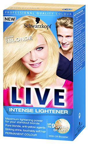 Schwarzkopf Tinte Permanente para el Cabello, Aclarador Intenso Live 00B Max Blonde