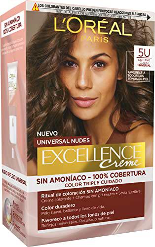 L'Oréal Paris Excellence Universal Nudes Tinte Permanente sin amoníaco 5U Castaño Claro