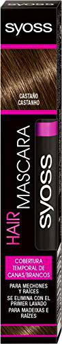 Syoss Hair Mascara Cepillo Cubrecanas Retoca Raíces Tono Castaño, 16ml