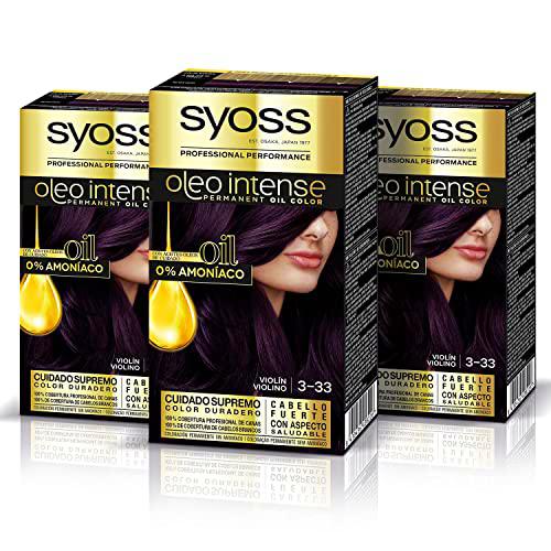 Syoss Oleo Intense Tinte permanente sin amoniaco 3-33 violín (pack de 3)