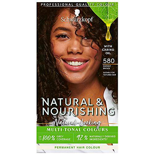 Schwarzkopf Natural &amp; Nutritivo 580 Tinte permanente marrón oscuro vegano