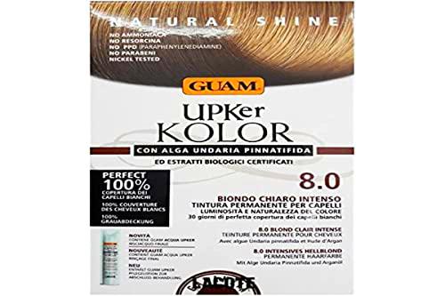 Guam Upker Kolor Natural Permanente Pelo Teñir, 8.0 Claro Intenso Rubio