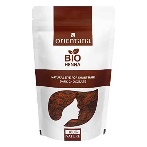 Orientana Bio Hair Henna Chocolate Oscuro Polvo de hierbas veganas 100% naturales para tinte para el cabello Para cabello corto a medio 50 g