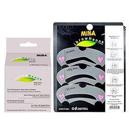 MINA ibrow Henna Paquete Regular con Stencils-Combo Pack (Gris Perla)