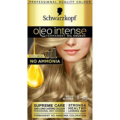 SCHWARZKOPF OLEO INTENSE PERMANENT HAIR DYE NO AMMONIA BEIGE BLONDE 8-05