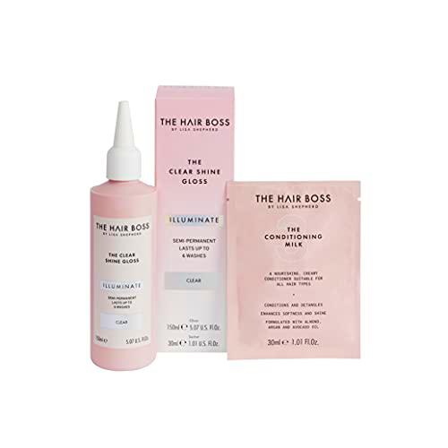 The Hair Boss Clear Shine Gloss, tratamiento semipermanente para 6 lavados, 150 ml