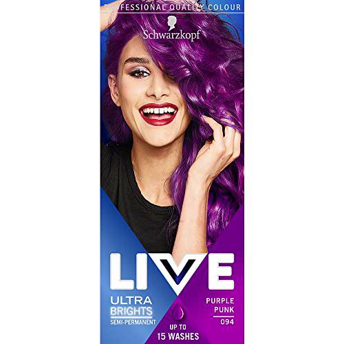 Schwarzkopf LIVE Ultra Brights or Pastels, vibrante tinte para el cabello morado semipermanente